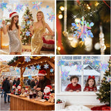 Iridescent 3D Snowflake Garland Ornaments for Christmas Winter Wonderland and Party Decor