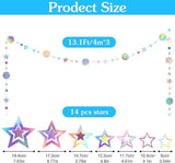 Iridescent Party Decorations with Star Garland and Streamers for Wedding Disco Birthday