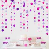 Pink and Purple Circle Dot Garland for Birthday Baby Shower Wedding and Party Decorations
