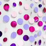 Pink and Purple Circle Dot Garland for Birthday Baby Shower Wedding and Party Decorations
