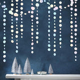 46 Ft White Iridescent Circle Dots Garland Holographic Streamers Decor