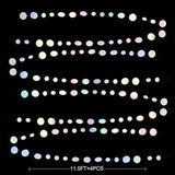 46 Ft White Iridescent Circle Dots Garland Holographic Streamers Decor