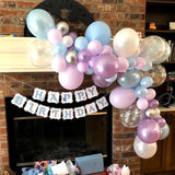 Winter Balloon Arch Kit with 103PCS Purple, Blue, White, Silver Balloons for Holiday Parties