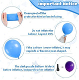 Black Purple Blue Balloons with Metallic and Confetti for Birthday Baby Shower Party Decor