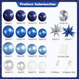 Blue & Silver Balloon Arch Kit: 140-Piece Birthday Wedding Decor