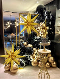 Black Gold Balloon Garland Arch Kit 110pcs Starburst Balloons Party Decor