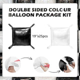 Black White Foil Balloon Wall 25pcs Double Sided Arch Kit Party Decor