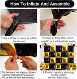 Gold Black Foil Balloon Wall 30pcs Double Sided Arch Kit Party Decor