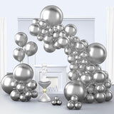 Metallic Silver Balloon Garland Arch Kit 150pcs Chrome Balloons Party Decor