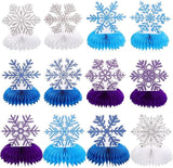 Snowflake Honeycomb Table Centerpieces 12pcs for Winter Wonderland Party Decor