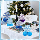Snowflake Honeycomb Table Centerpieces 12pcs for Winter Wonderland Party Decor