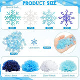 Snowflake Winter Table Centerpieces 12 Sets 25pcs Double-Sided Honeycomb Party Decor
