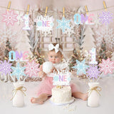 Winter Onederland 1st Birthday Centerpiece Sticks 24pcs Snowflake Table Decorations Girl