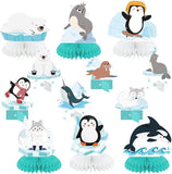 Penguin Arctic Animal Table Centerpieces 12pcs Honeycomb Winter Party Decorations