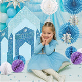 Winter Wonderland Table Centerpieces 18pcs 3D Snowflake Castle Honeycomb Party Decorations