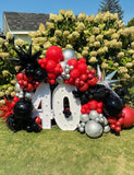 Red Black Balloon Arch Kit 131pcs with Confetti Star Balloons for Party Decor