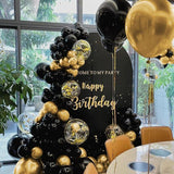 Black Gold Balloon Garland Arch Kit 151pcs for Birthday Graduation Party Decor