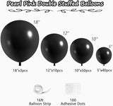 Black Double Stuffed Balloon Arch Kit 108pcs for Birthday Graduation Party Decor