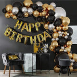 Black Gold Balloon Garland Arch Kit 118pcs for Birthday Graduation Party Decor