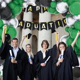 Dark Green Black Silver Balloon Garland Arch Kit for Birthday Football Party Decor