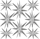Silver Foil Star Balloons 8pcs for Birthday Wedding Christmas Party Decor