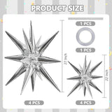 Silver Foil Star Balloons 8pcs for Birthday Wedding Christmas Party Decor
