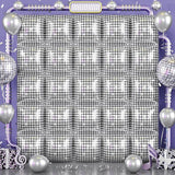 Silver Disco Square Foil Balloons 25pcs for Retro Birthday Graduation Party Decor