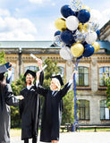 60 Pcs 12 Inch Navy Blue Gold Confetti Latex Balloons Party Decorations