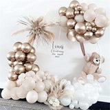 Champagne Gold White Balloons 60 Pack Metallic Pearl Party Decorations