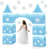 Bucherry 9pcs Winter Princess Castle Birthday Decorations with Snowflake Fort