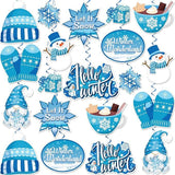 40pcs Winter Wonderland Hanging Swirls for Christmas Holiday Party Decorations