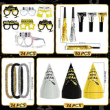 Happy New Year Party Supplies Kit 2026 for 50 Guests with Banner and Decor