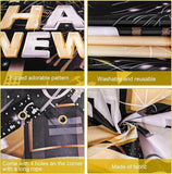 Black Gold Happy New Year Door Cover Banner 2026 NYE Party Decorations