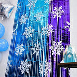 Winter Princess Snowflake Tinsel Backdrop 2 Pack 3.3x6.6ft Birthday Decor