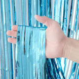 Light Blue Tinsel Backdrop 3 Pack 3.3x8.2ft Birthday, Baby Shower & Party Decor