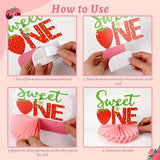 10 PCS Strawberry First Birthday Table Centerpieces for Baby Girls Party Decor
