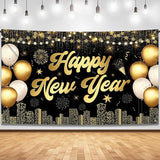 Extra Large Happy New Year 2026 Banner 72x44 Inch Party Backdrop Decor