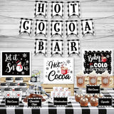 Hot Cocoa Bar Decor Kit, Winter Party Banner, Signs, Labels