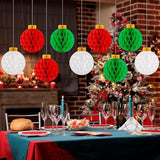 9 PCS Christmas Honeycomb Balls Paper Hanging Ornaments for Holiday Party