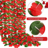 6PCS 10FT Red Green Christmas Flower Leis Hawaiian Luau Party Decorations