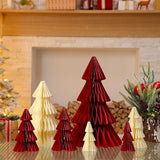 9PCS Christmas Honeycomb Table Centerpieces Red Green Paper Party Decor