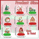 8PCS Christmas Honeycomb Table Centerpieces 3D Santa Snowman Tree Party Decor