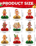 9PCS Gingerbread Man Honeycomb Table Centerpieces Christmas Holiday Party Decor