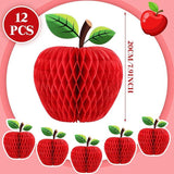 12PCS Large Red Apple Honeycomb Paper Centerpiece 3D Autumn Xmas Decor