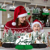 Horaldaily 9PCS Christmas Honeycomb Centerpieces Trees Deer Squirrel Rabbit Xmas Decor