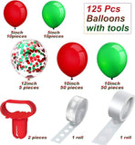 Christmas Balloon Arch Kit 129Pcs Red Green Confetti Balloons for Holiday Party