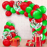Christmas Balloon Arch Kit 129Pcs Red Green Confetti Balloons for Holiday Party