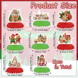 8 Pcs Gingerbread Man Honeycomb Centerpieces 3D Christmas Table Decorations Holiday Decor