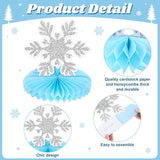 9 Pcs Winter Table Honeycomb Centerpieces Snowflake Theme Party Decorations Blue