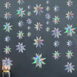 3D Iridescent Star Garland Hanging Twinkle Star Streamer Decorations Birthday Wedding Baby Shower